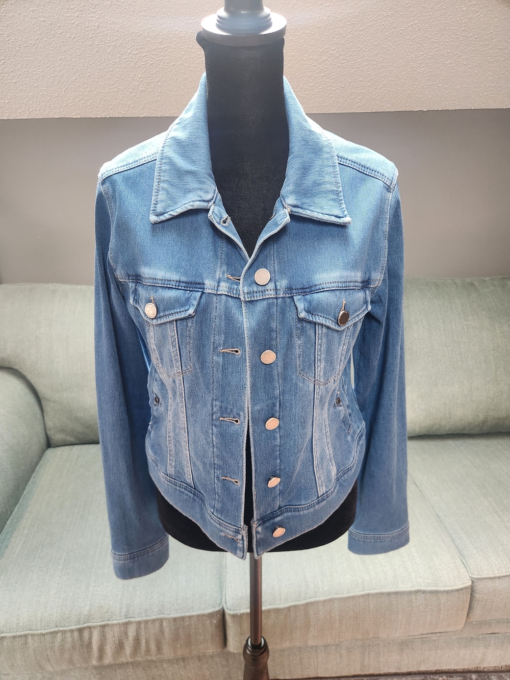 Liverpool Blue Denim Jacket Like New! Super Stretchy Small